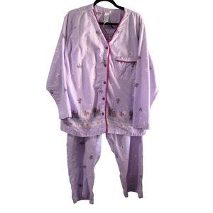 Secret Treasures Woman 2XL Lavender Flannel Pajamas Scottie Dog Stars EUC